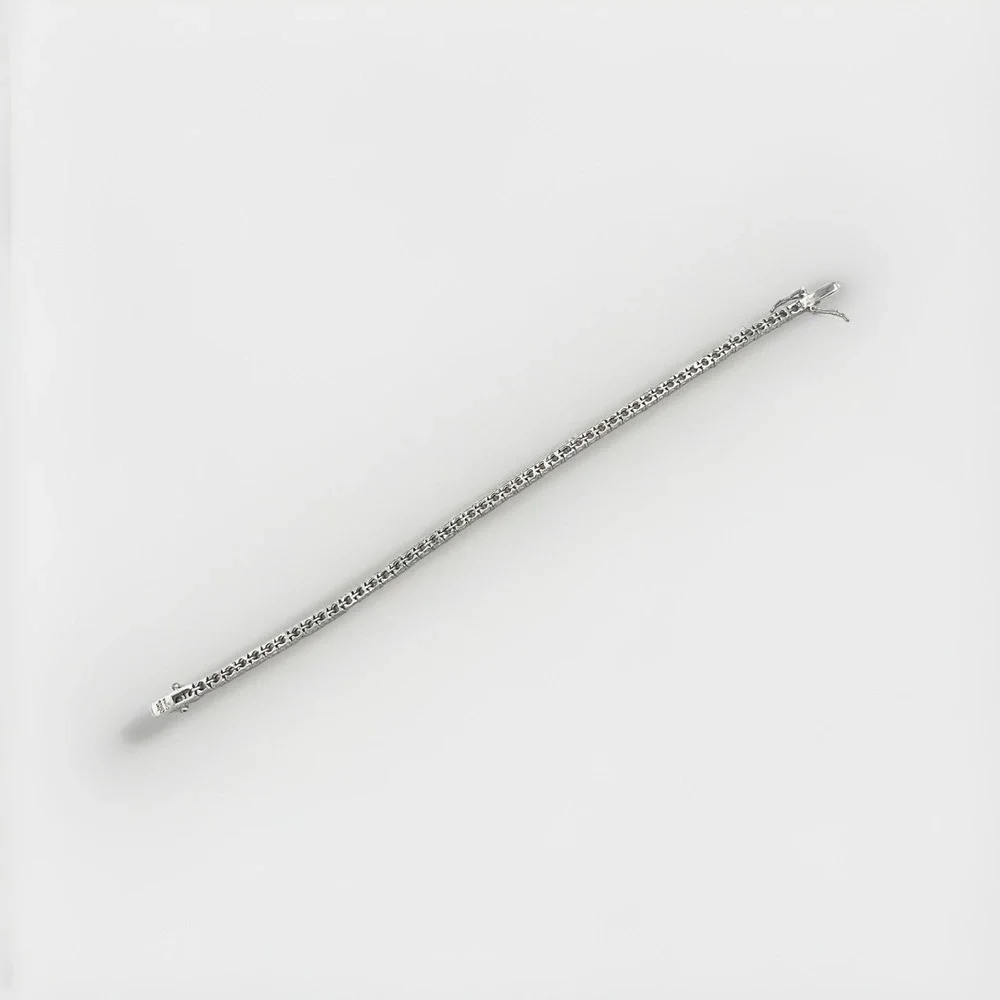 Joan Rivers Women's Tennis Bracelet Silver Tone Metal Rhinestone Crystals 7.75